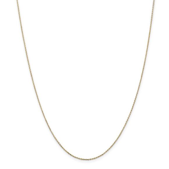 0.8mm 14k Yellow Gold Solid Diamond Cut Cable Chain Necklace, 18 Inch - Picture 2 of 8